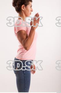 Arm flexing pose pink t shirt of Oxana  0015